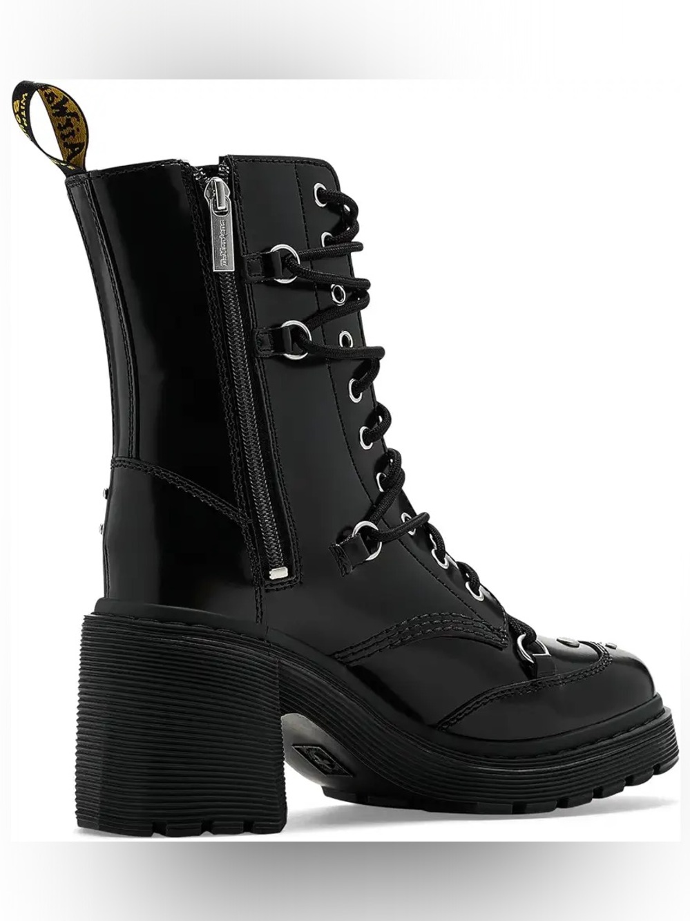 DOC MARTENS CHESNEY Studded Black/Silver Hightop Boots SIZE 7 Women’s NWT runs L - Picture 3 of 16